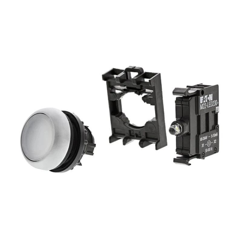 Eaton RMQ Titan M22 Series White Momentary Push Button Head 22 mm Cutout IP69K 78639211 M22-DL-W+M22-A+M22-LED230-W