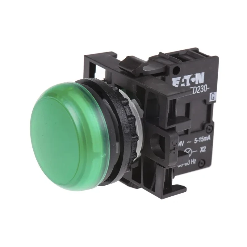 Eaton Flush Rear Surface Mount Green LED Pilot Light RMQ Titan M22 22 mm Cutout 264V AC 78639223 M22-L-G+M22-A+M22-LED230-G