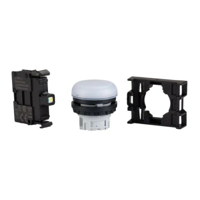 Eaton Flush White LED Pilot Light RMQ Titan M22 22 mm Cutout, 264V AC, IP69K, Round 78639225 M22-L-W+M22-A+M22-LED230-W