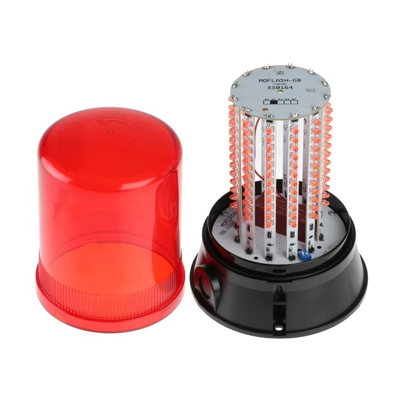 Moflash LED400 Series Red Beacon 24V Flashing, Rotating, Steady Surface Mount LED Bulb IP67 LED400