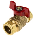 RS PRO Brass Compression 2-Way BSPP Ball Valve, 16 Bar Pressure, 22 mm Size, Manual Tee Handle 486-378