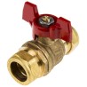 RS PRO Brass Compression 2-Way BSPP Ball Valve, 16 Bar Pressure, 22 mm Size, Manual Tee Handle 486-378