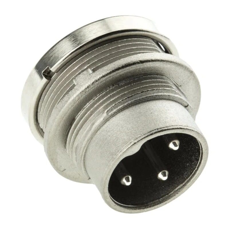 Amphenol Industrial C 091 A 3 Pole Straight M16 DIN Plug Panel Mount Male Screw Lock 4A 300V T3262000