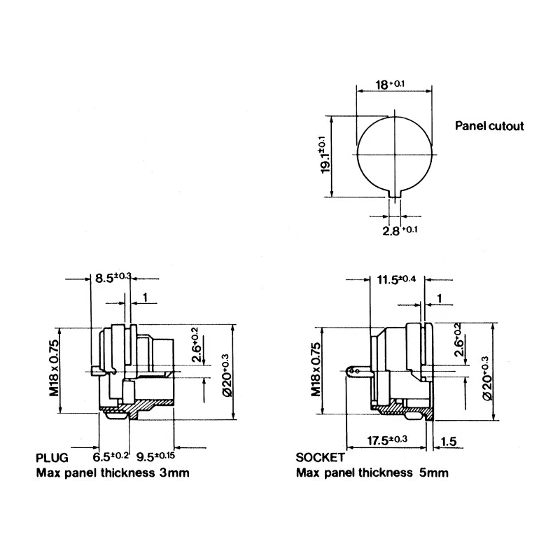 Amphenol Industrial C 091 A 8 Pole Straight M16 DIN Plug Panel Mount Male 4A 100V Screw Lock T3506000