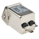 Schaffner 250V AC 2A Panel Mount IEC Filter Male 2 Fuse Faston FN9260B-2-06
