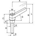 Rose+Krieger Polyamide Stainless Steel Clamp Lever M6x14 mm Thread Length, 40 mm Handle Length 902181
