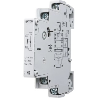 Eaton Auxiliary Contact, 2 Contact, 1 NO/1 NC, Screw Terminal, 3A Contact Current, 230V AC, Z-HK Series, Model 248432 Z-HK