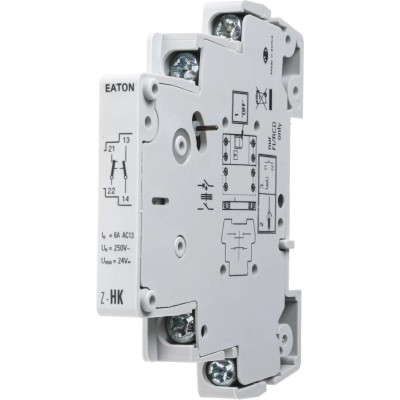 Eaton Auxiliary Contact, 2 Contact, 1 NO/1 NC, Screw Terminal, 3A Contact Current, 230V AC, Z-HK Series, Model 248432 Z-HK