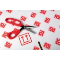 RS PRO 200mm Stainless Steel Heavy Duty Scissor with Red Thermoplastic Rubber Injection Handle 487-101