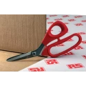 RS PRO 200mm Stainless Steel Heavy Duty Scissor with Red Thermoplastic Rubber Injection Handle 487-101