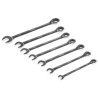 RS PRO 7-Piece Ratcheting Spanner Set, 8 To 18 mm, Chrome Vanadium Steel Chrome Finish 487-163