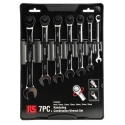 RS PRO 7-Piece Ratcheting Spanner Set, 8 To 18 mm, Chrome Vanadium Steel Chrome Finish 487-163