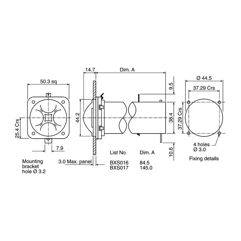 Bulgin Panel Mounted C Size Battery Holder with 2 Cells Glass Filled Polyester Body Solder Tag Termination BXS002/1