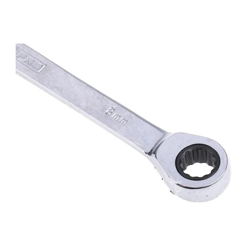RS PRO Combination Ratchet Spanner 8 mm, Chrome Vanadium Steel, 1 mm Overall Length 487-208