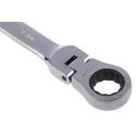 RS PRO Combination Ratchet Spanner 19 mm Chrome Vanadium Steel Chrome Finish 72 Points Pivot Head 487-214