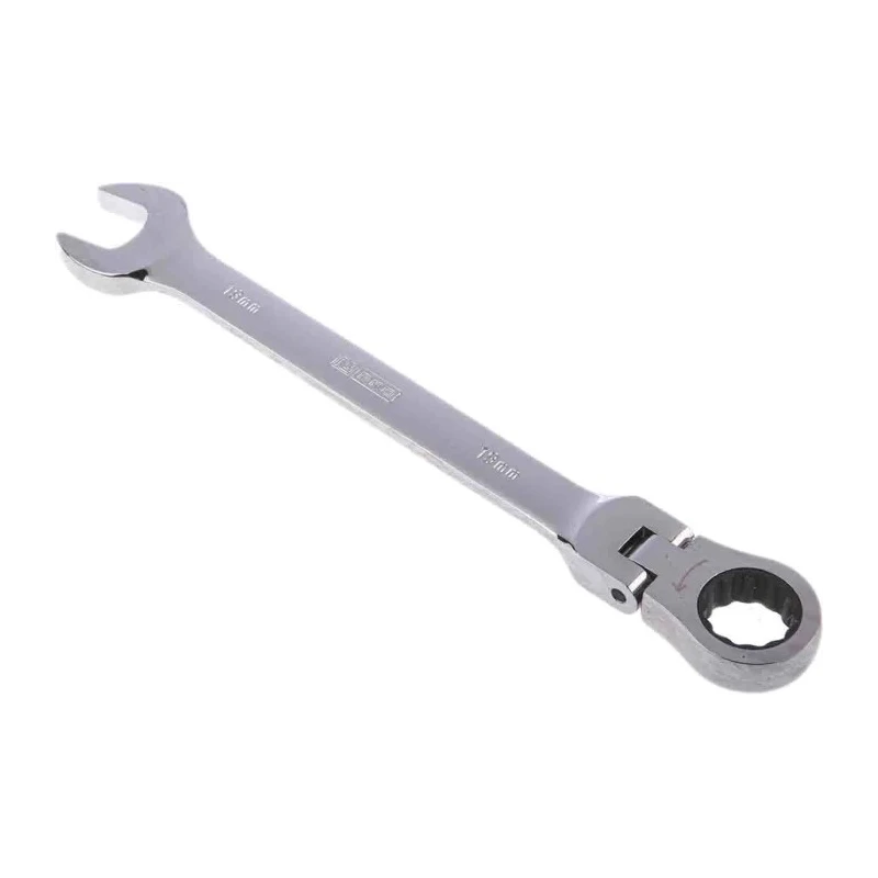 RS PRO Combination Ratchet Spanner 19 mm Chrome Vanadium Steel Chrome Finish 72 Points Pivot Head 487-214