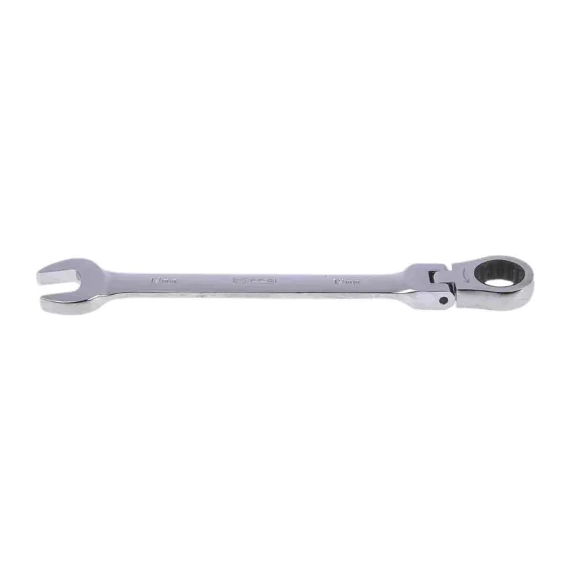 RS PRO Combination Ratchet Spanner 19 mm Chrome Vanadium Steel Chrome Finish 72 Points Pivot Head 487-214