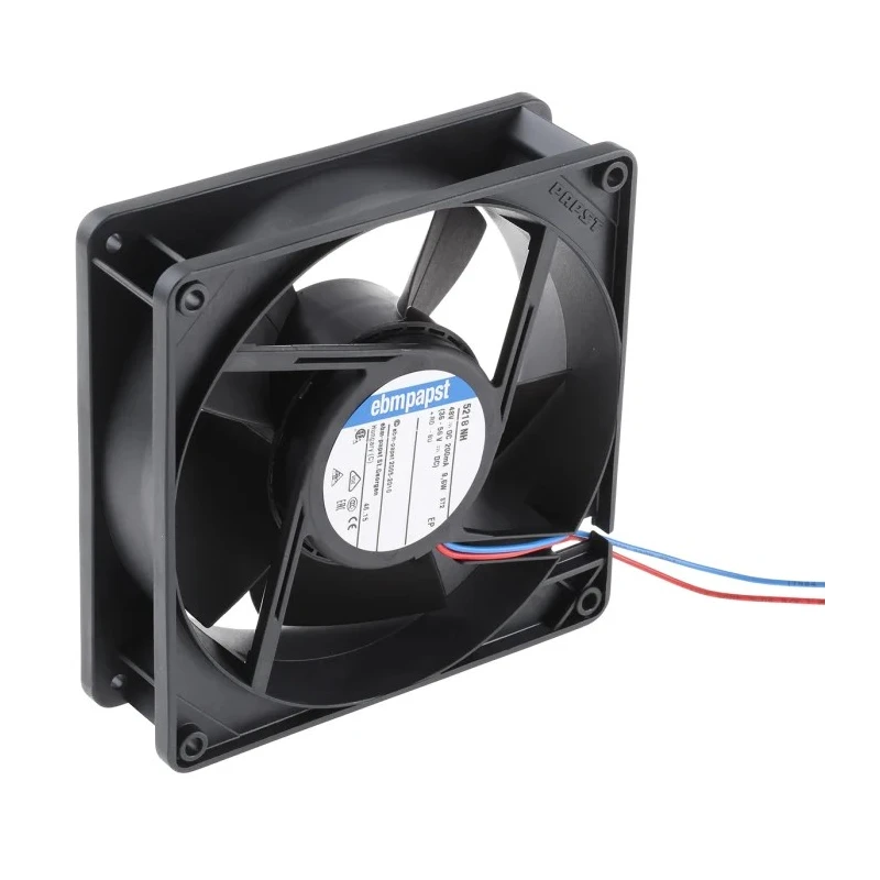 ebm-papst 5200 N Series High Performance Ball Bearing Axial Fan 48V DC 9.6W 252 m³/h 3650 RPM 127 mm 38 mm 5218NH