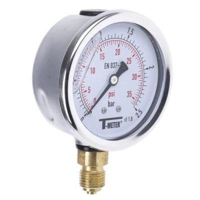 Sferaco 63 mm G 1/4 BSPT Stainless Steel Pressure Gauge 2.5 bar 1613003