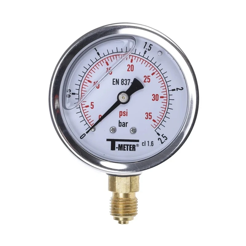 Sferaco 63 mm G 1/4 BSPT Stainless Steel Pressure Gauge 2.5 bar 1613003