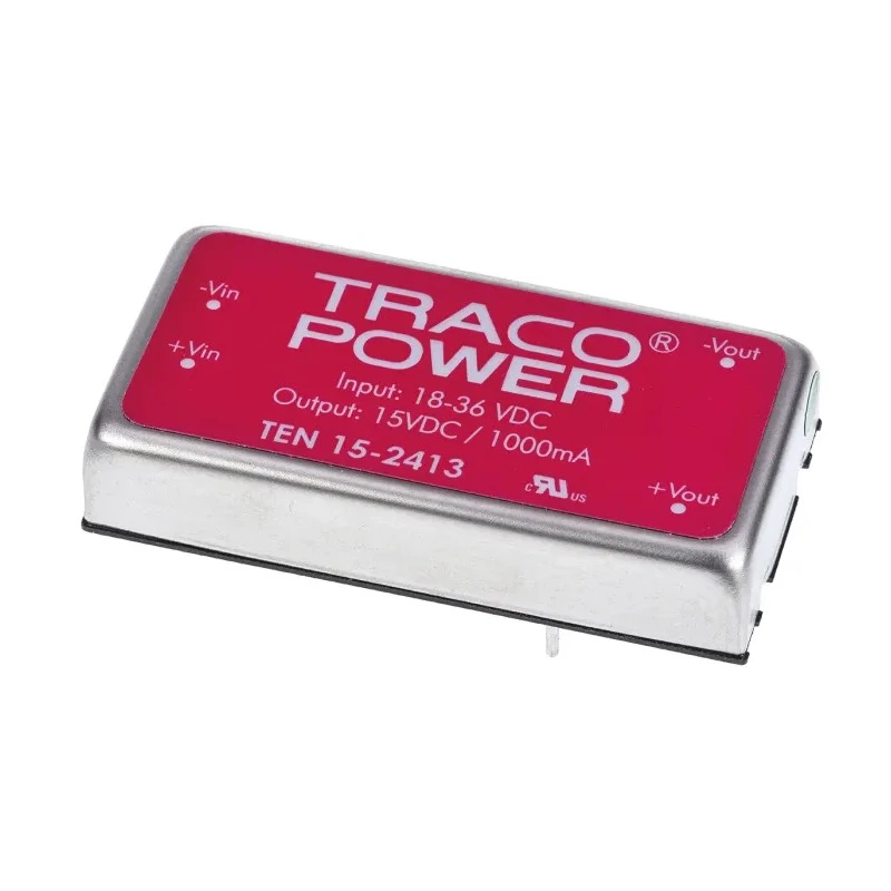 TRACOPOWER Regulated Isolated DC-DC Converter 15V DC 1A 15W PCB Shielded Metal Case TEN 15-2413