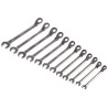 RS PRO 12-Piece Ratchet Spanner Set, 8 To 19 mm, Chrome Vanadium Steel 487-280