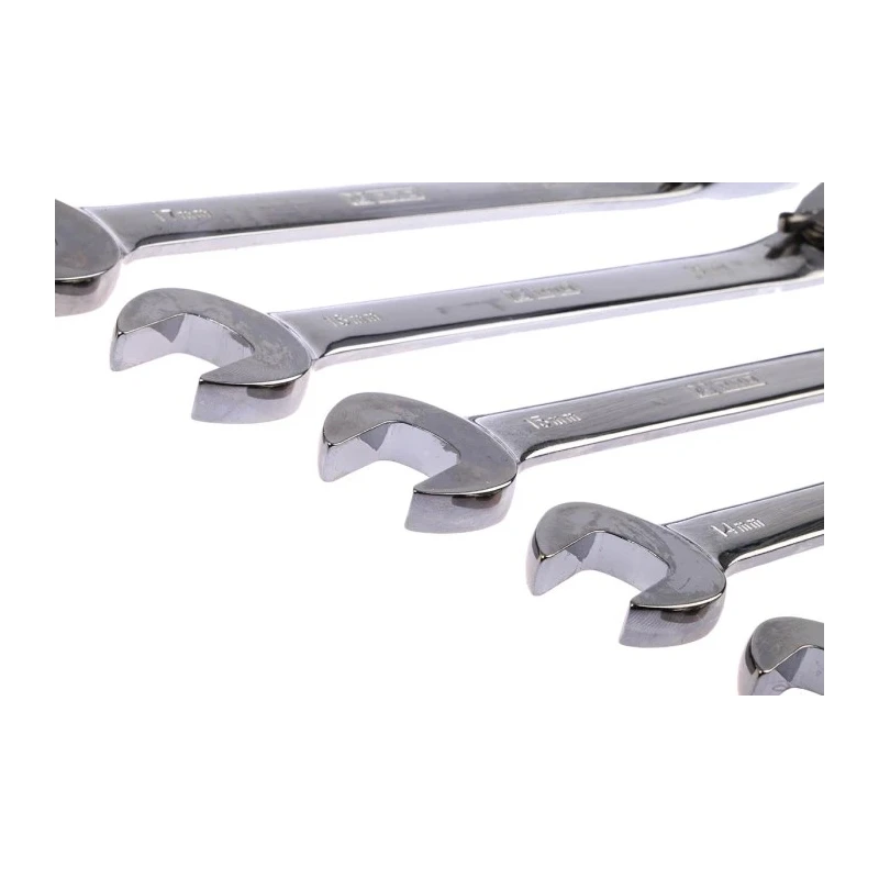 RS PRO 12-Piece Ratchet Spanner Set, 8 To 19 mm, Chrome Vanadium Steel 487-280