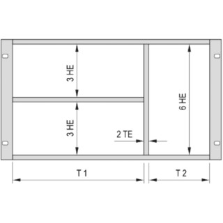 nVent SCHROFF RatiopacPRO Series 1 U Rack Mount Chassis Aluminium Zinc Steel 40 HP 24562-440