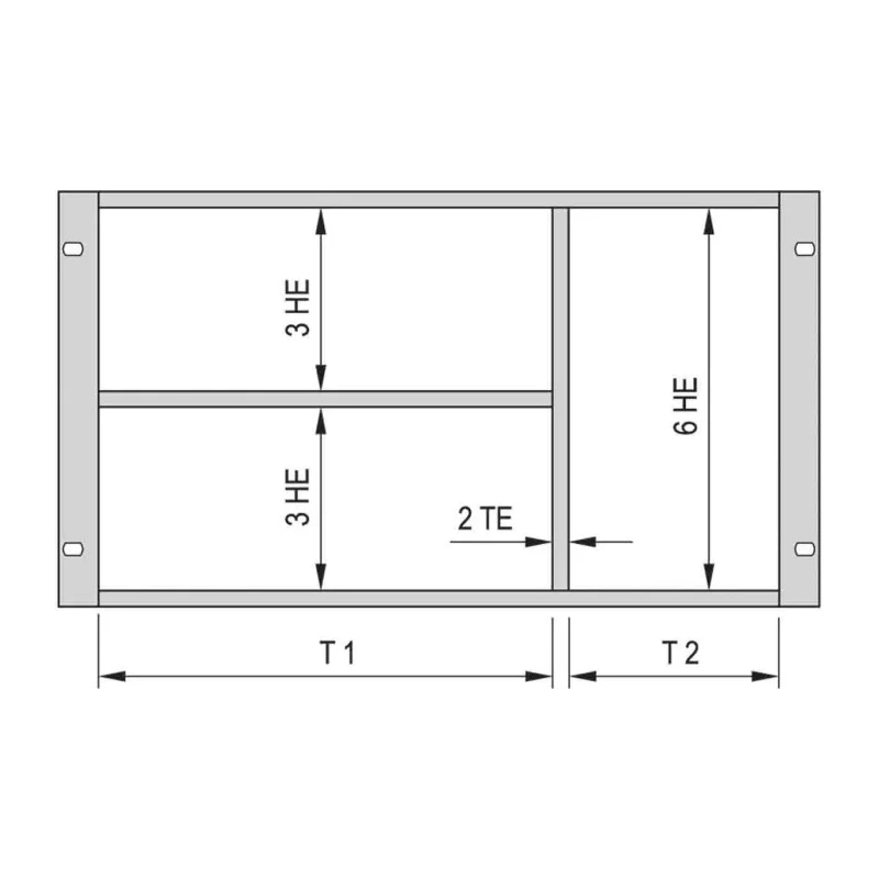nVent SCHROFF RatiopacPRO Series 1 U Rack Mount Chassis Aluminium Zinc Steel 40 HP 24562-440