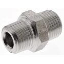 Legris Pneumatic Stainless Steel 316L Pipe Fitting, Straight Hexagon Coupler Male 1/8 in x Male 1/8 in 1821 10 10