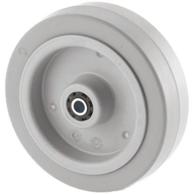 Tente Grey Rubber Trolley Wheel 200mm Diameter 46mm Width 400 kg Load Capacity Polyamide Hub Roller UFR200x46-25LM58 Grey
