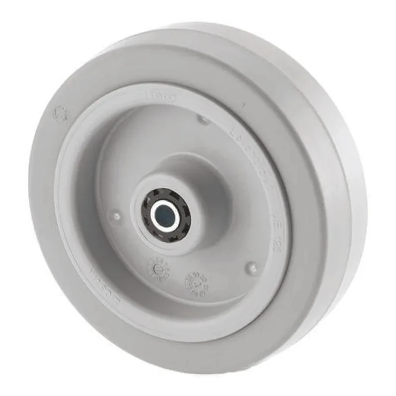 Tente Grey Rubber Trolley Wheel 200mm Diameter 46mm Width 400 kg Load Capacity Polyamide Hub Roller UFR200x46-25LM58 Grey