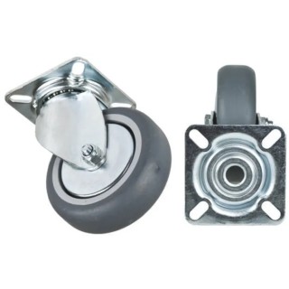 Tente Swivel Castor, 70 kg Load Capacity, 100 mm Rubber Wheel with Polypropylene Hub 1670PJO100P40PAF