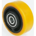 Tente Yellow Polyurethane Trolley Wheel 125mm Diameter 50mm Width 550kg Load Capacity FTP125/50X20