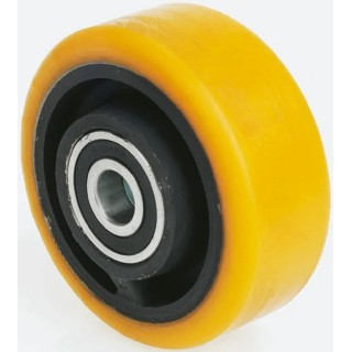 Tente Yellow Polyurethane Trolley Wheel 125mm Diameter 50mm Width 550kg Load Capacity FTP125/50X20