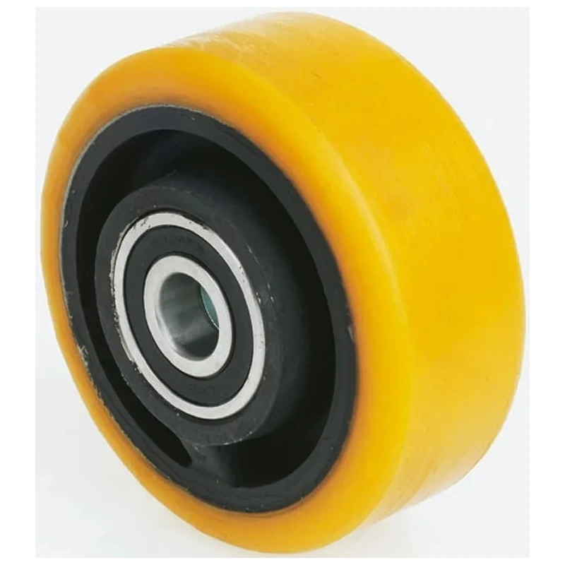 Tente Yellow Polyurethane Trolley Wheel 125mm Diameter 50mm Width 550kg Load Capacity FTP125/50X20