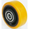 Tente Yellow Polyurethane Trolley Wheel 125mm Diameter 50mm Width 550kg Load Capacity FTP125/50X20