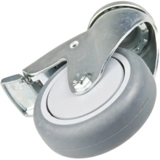 Tente Swivel Castor with Rubber Wheel, 125 mm Diameter, 100 kg Load Capacity, Ball Bearing Hub 2477PJP125P30-13