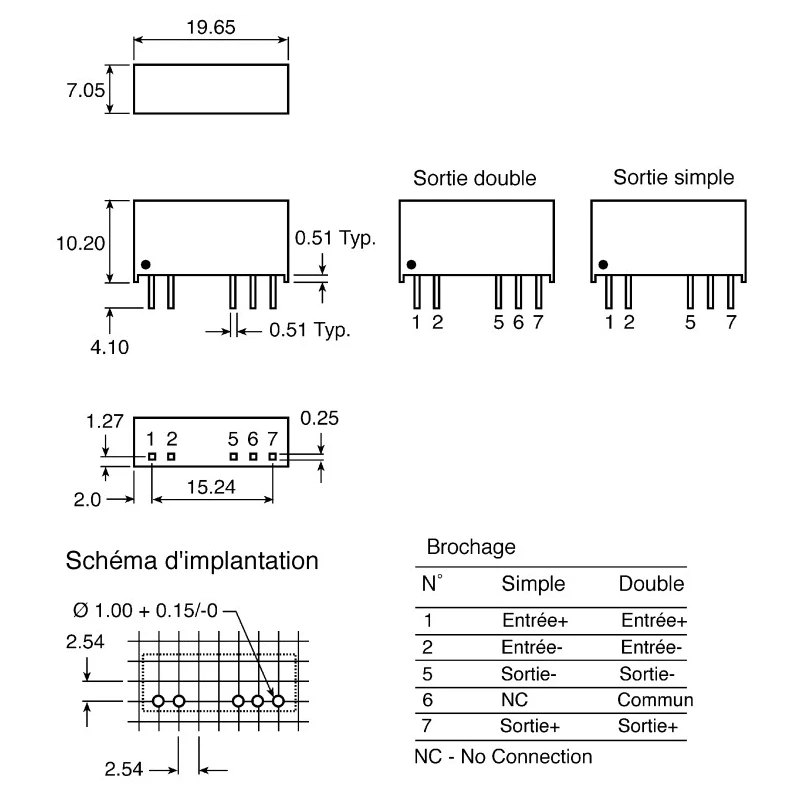 Recom DC/DC Converter 5V DC Output 200mA 5V DC Input 4.5V Input 1W Through Hole RP-0505S