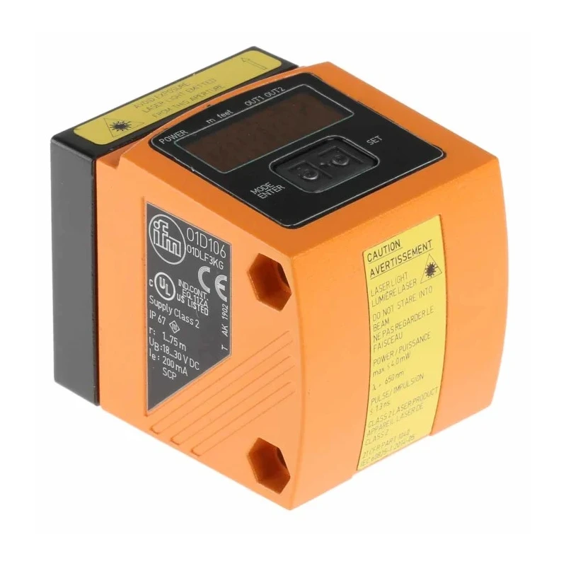 ifm electronic Background Suppression Distance Sensor, Block Sensor, 1 mm to 75 m Detection Range, PNP Output, IP67 O1D106
