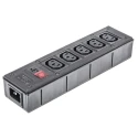 Bulgin 10A 250V AC 5 Gang Socket Bar with 2m Cord Filtered IEC C13 Fused PXD301/550/01/1