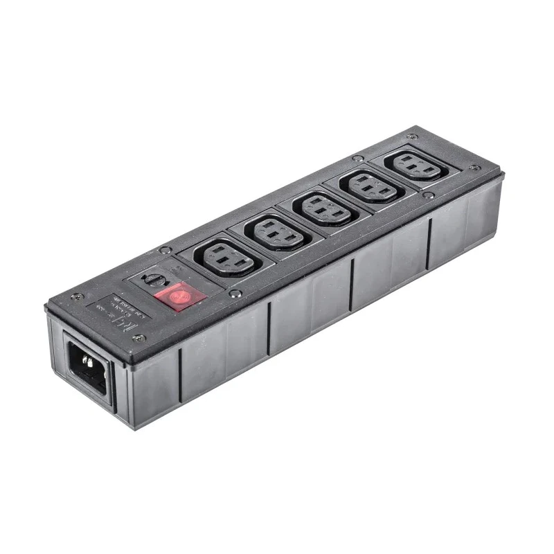Bulgin 10A 250V AC 5 Gang Socket Bar with 2m Cord Filtered IEC C13 Fused PXD301/550/01/1