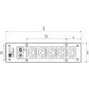 Bulgin 10A 250V AC 5 Gang Socket Bar with 2m Cord Filtered IEC C13 Fused PXD301/550/01/1