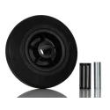 Tente Black Rubber Trolley Wheel with Polypropylene Hub, Roller Bearing, 125mm Diameter, 37mm Width, Load PVR125/37X12LM48