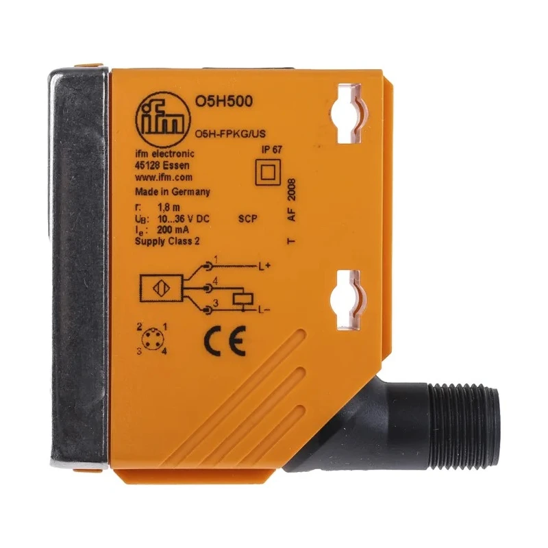 ifm electronic Diffuse Photoelectric Sensor Block Style 50 mm to 1.8 m Detection Range PNP Output IP67 O5H500