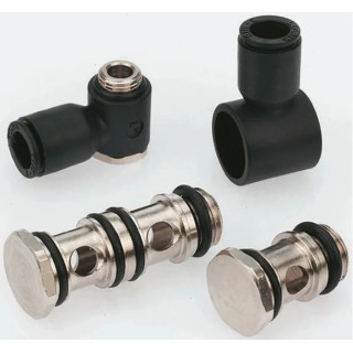 Legris LF3500 Series Pneumatic Fitting Male Threaded-to-Tube Connection 3/8 in G Thread 8 mm Push-In Nickel Plated LF3500