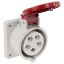Scame Panel Mount Industrial Power Connector, Rated 16A 415V, IP44 Red, 3P+N+PE Screw Terminal, Optima Series IP44
