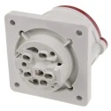 Scame Panel Mount Industrial Power Connector, Rated 16A 415V, IP44 Red, 3P+N+PE Screw Terminal, Optima Series IP44