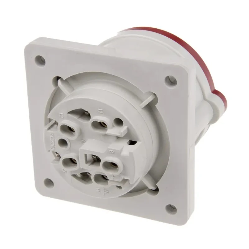 Scame Panel Mount Industrial Power Connector, Rated 16A 415V, IP44 Red, 3P+N+PE Screw Terminal, Optima Series IP44