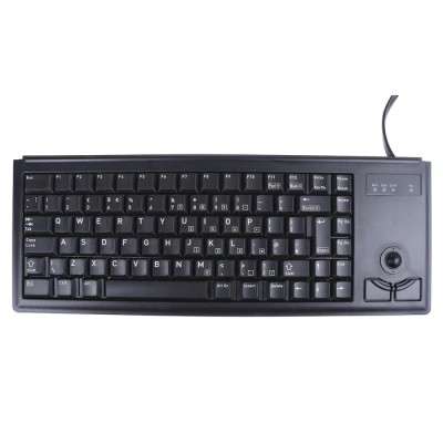 Cherry ML4400 Wired USB Compact Trackball Keyboard QWERTY UK Layout Black Industrial Grade G84-4400LPBGB-2
